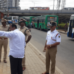 Top traffic cop inspects Silk Board; junction improvements working well! 12