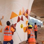 101 pillars of elevated road to airport being beautified by citizens! 7