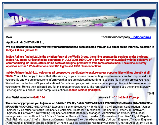 indigo scam
