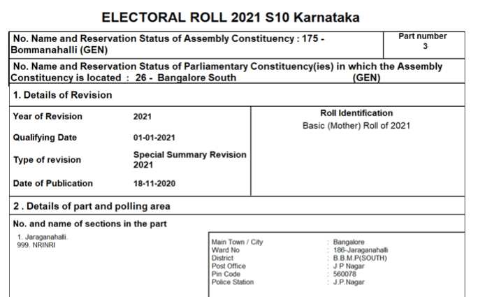 karnataka electoral roll