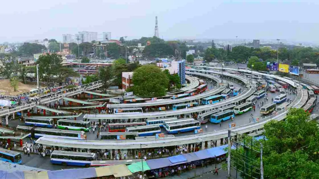 The Bengaluru City Bus Stand in Majestic